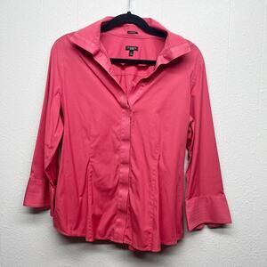 Vintage Talbots Shirt Womens 14 Wrinkle Resistant Y2K 90s Business Casual Career